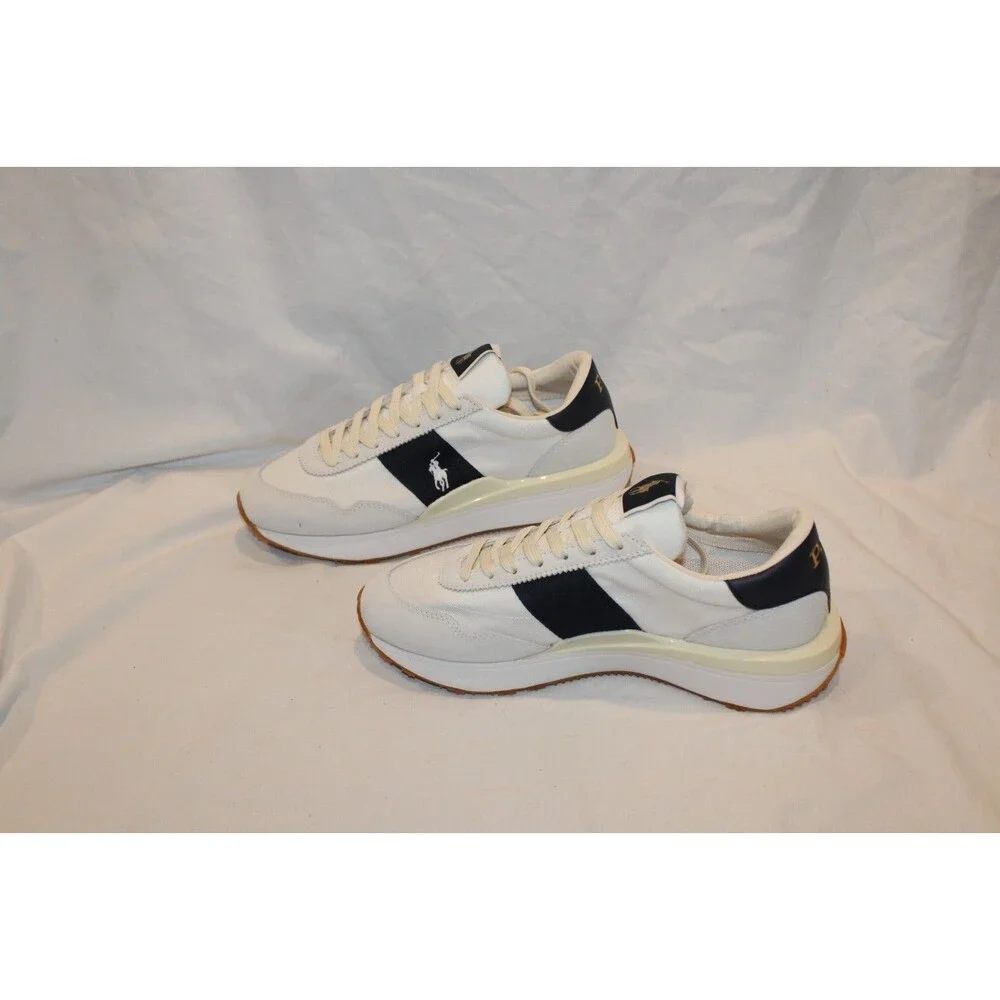 Polo Ralph Lauren Men's Train 89 Athletic Sneakers Suede Nylon White NEW SZ 7.5 - Picture 5 of 8